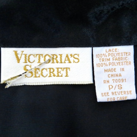 Victoria’s Secret Vintage Gold Label Satin Lace Sleepwear Shirt Dress Black SZ S - Picture 5 of 5